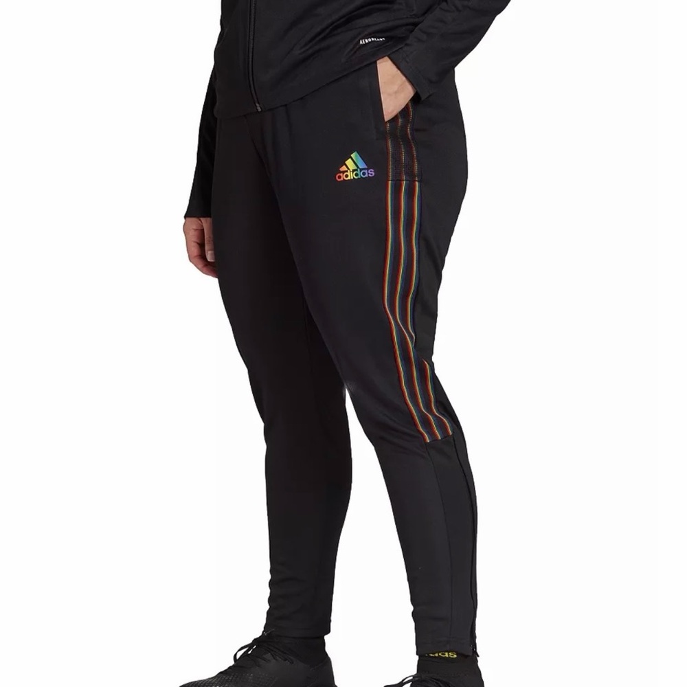ADIDAS Plus Women’s Tiro Rainbow Pride Track Active Soccer Pants 4X